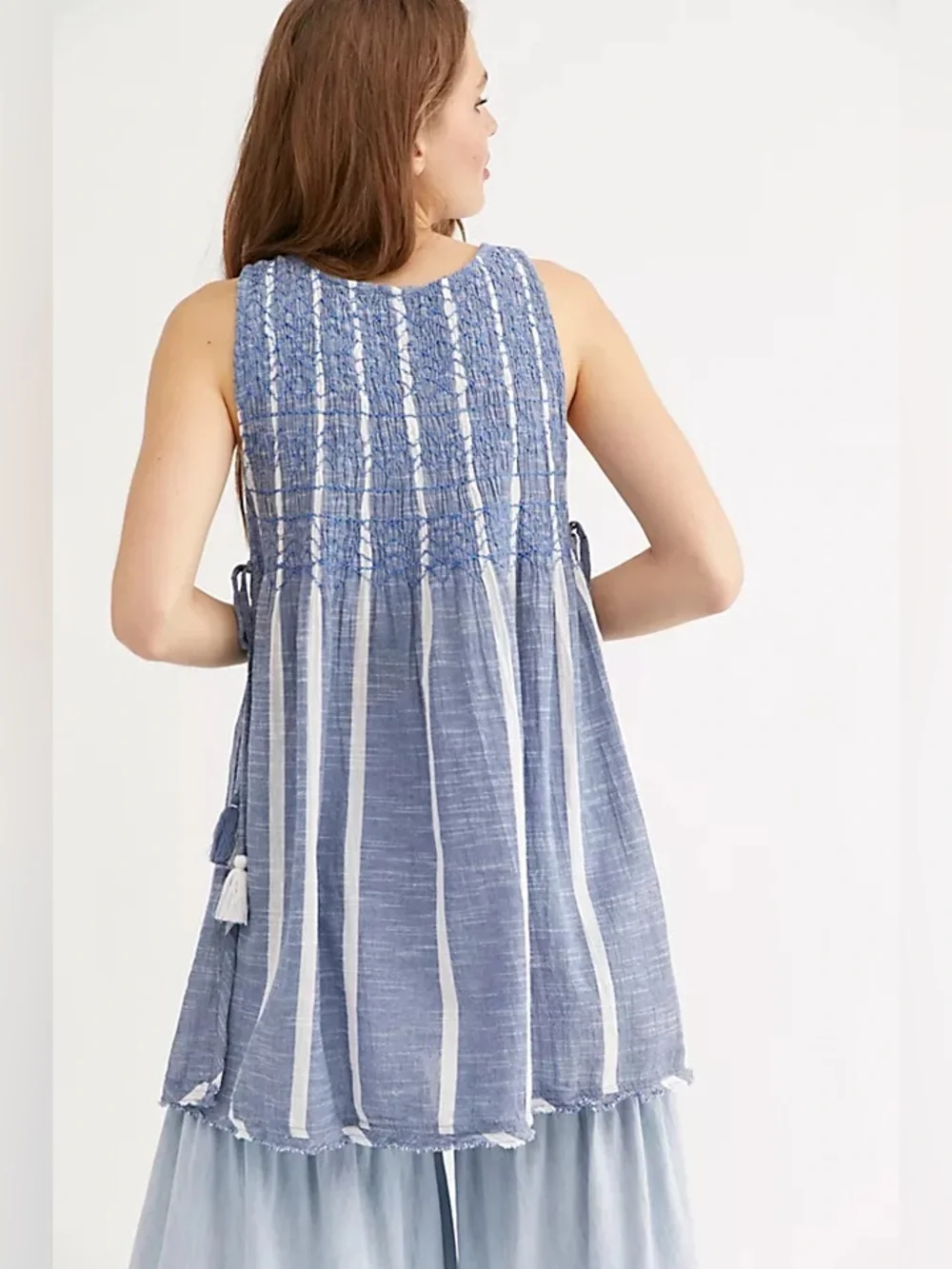 Free People Obi Posey Smocked Side-Tie Tunic Top XS
